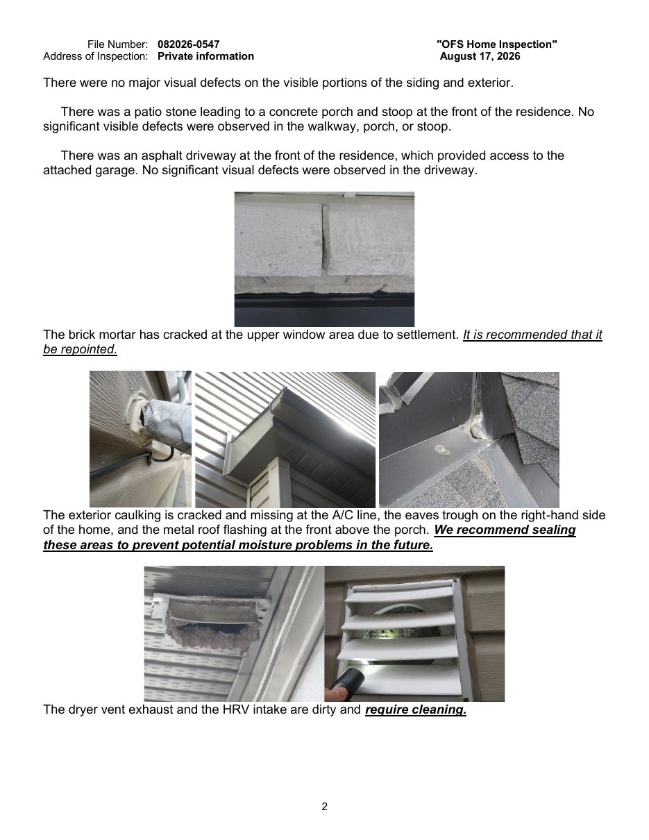 Sample inspection report — page 2 of 14