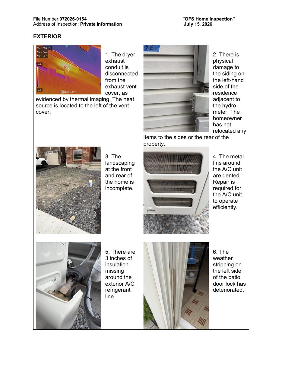 Tarion sample inspection report — page 2 of 7